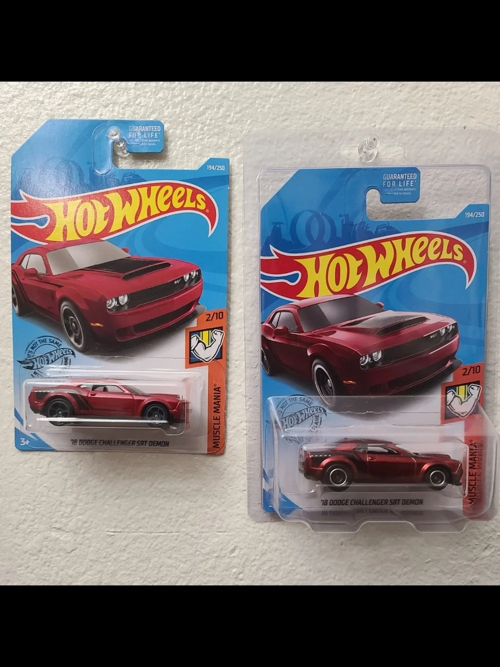 Hot Wheels 2018 Dodge Challenger SRT Demon SUPER TREASURE HUNT N MAINLINE SET